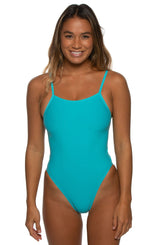 Perry Swim Onesie - Hawaii Blue