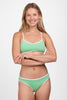 Whitney Bikini Bottom - Green Apple & White - Green Apple & White / XS