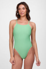 Gavin 2 Swim Onesie - Green Apple Contrast