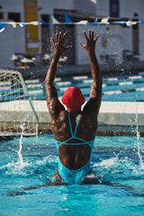 Perry Swim Onesie - Hawaii Blue